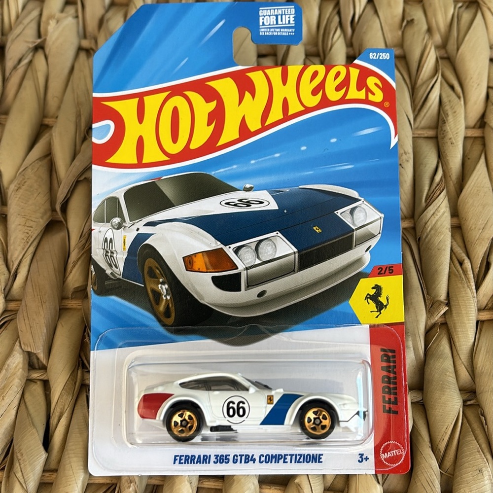 Ferrari 365 GTB4 Competizione White Race Car 66 Hot Wheels Hotwheels New 2026